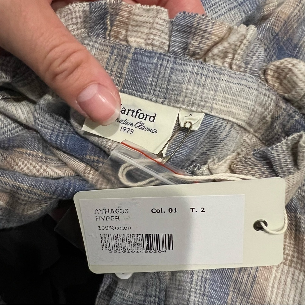 NWT Hartford Hyper Plaid Flannel Shirt - Picture 9 of 10